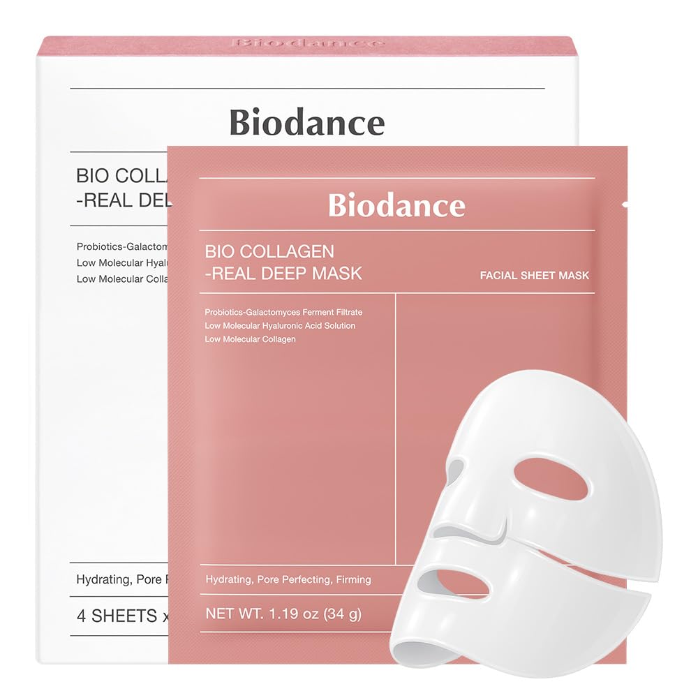Bio-Collagen Real Deep Mask – Hydrating Overnight Hydrogel Face Mask for Firm, Smooth & Plump Skin (4 Sheets)