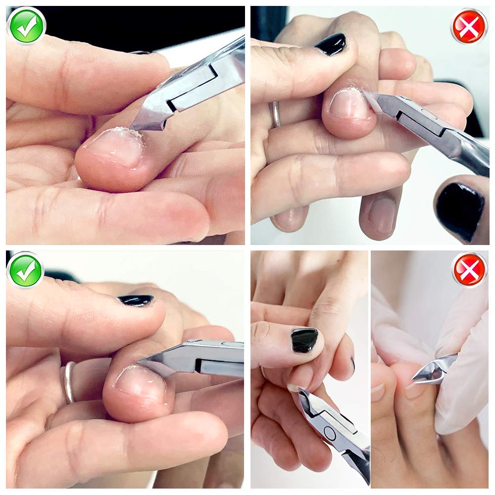 Cuticle Nippers 3/4 Cuticle Trimmer Clippers Stainless Steel Scissors Extremely Sharp Edge Cutter Pedicure Treatment Manicure Tool, opove X7 Matte Gold