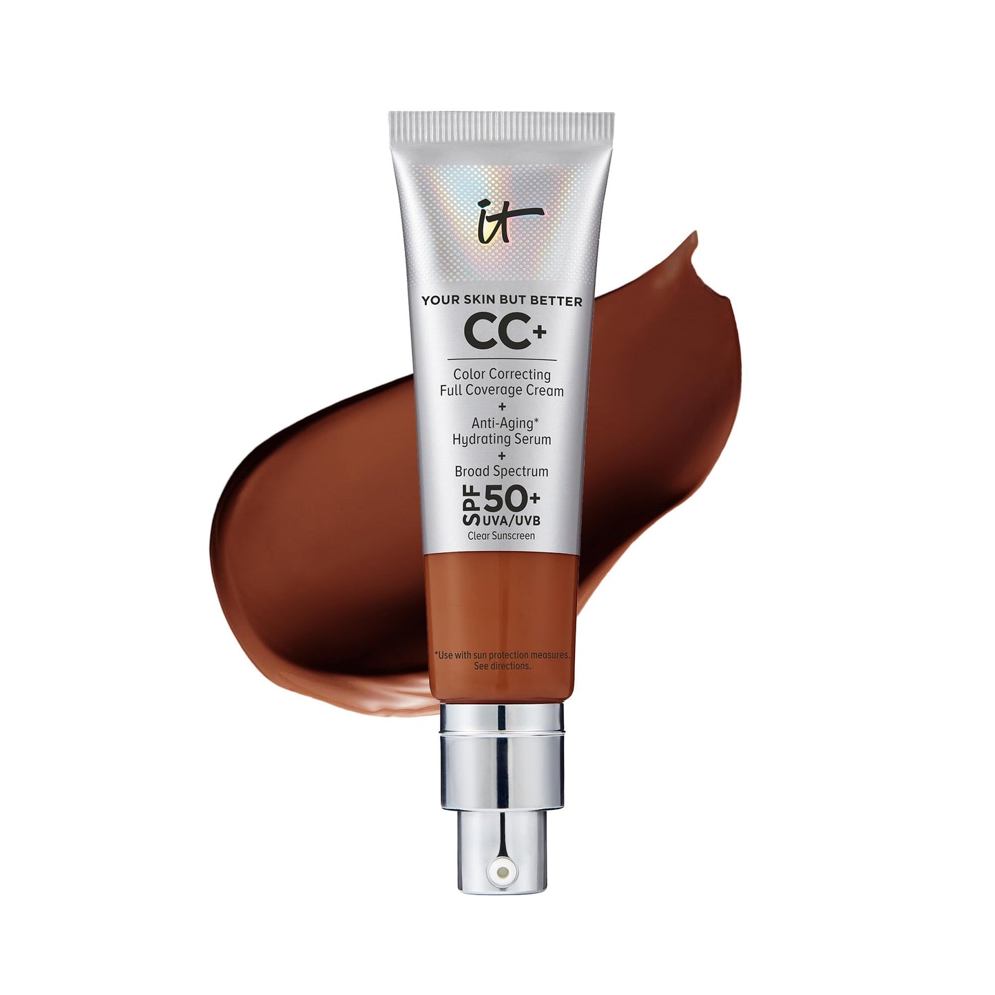 IT Cosmetics Your Skin But Better CC+ Cream - Color Correcting Cream, Full-Coverage Foundation, Hydrating Serum & SPF 50+ Sunscreen - Natural Finish - 1.08 fl oz