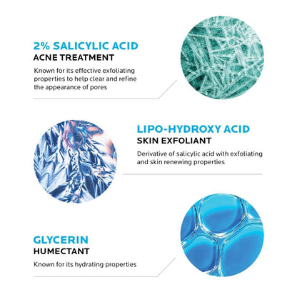 La Roche-Posay Acne Skin Care Set, Toleriane Double Repair Matte Moisturizer 75ml & Effaclar Medicated Gel Cleasner 100ml, Gel Moisturizer with Niacinamide & Acne Cleasner with Salicylic Acid