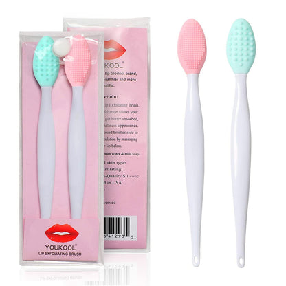 Lip Scrub Brush,Lip Scrubber Exfoliator,Double-Sided Silicone Exfoliating Tool,Gentle Lip Exfoliator Scrubber Brush for Smooth,Soft,Bright,and Healthy Lips(3 PCS)