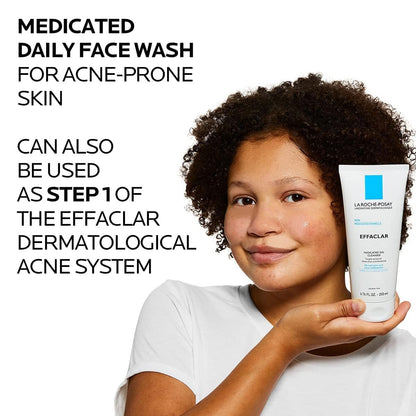 La Roche-Posay Acne Skin Care Set, Toleriane Double Repair Matte Moisturizer 75ml & Effaclar Medicated Gel Cleasner 100ml, Gel Moisturizer with Niacinamide & Acne Cleasner with Salicylic Acid