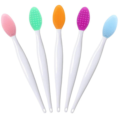 Lip Scrub Brush,Lip Scrubber Exfoliator,Double-Sided Silicone Exfoliating Tool,Gentle Lip Exfoliator Scrubber Brush for Smooth,Soft,Bright,and Healthy Lips(3 PCS)