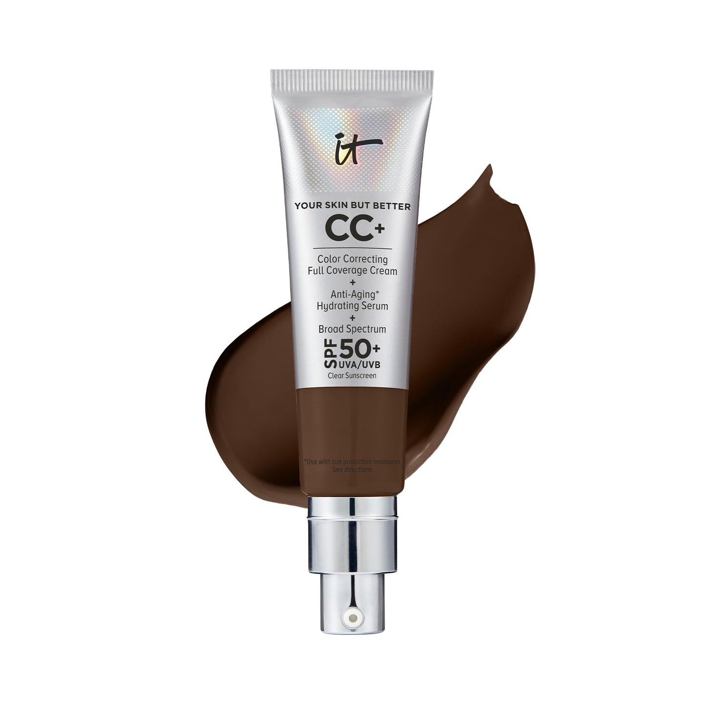 IT Cosmetics Your Skin But Better CC+ Cream - Color Correcting Cream, Full-Coverage Foundation, Hydrating Serum & SPF 50+ Sunscreen - Natural Finish - 1.08 fl oz