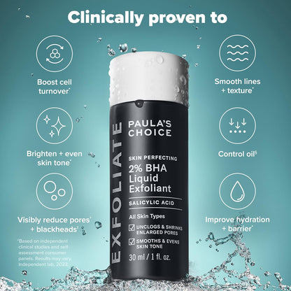 Paula's Choice SKIN PERFECTING 2% BHA Liquid Salicylic Acid Exfoliant-Facial Exfoliant for Blackheads, Enlarged Pores, Wrinkles & Fine Lines