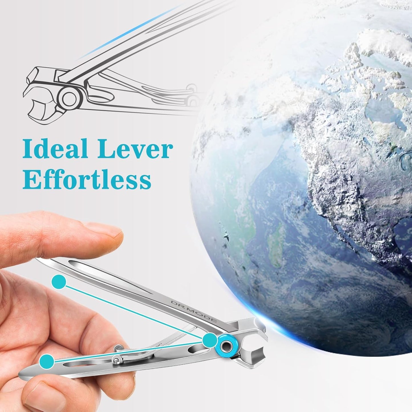 Nail Clippers for Men Thick Nails -DRMODE Heavy Duty Large Toenail Clippers for Thick Nails with Wide Jaw Opening, Ultra Sharp Stainless Steel Finger Nail Clippers Cutter for Tough Nail Seniors Adult