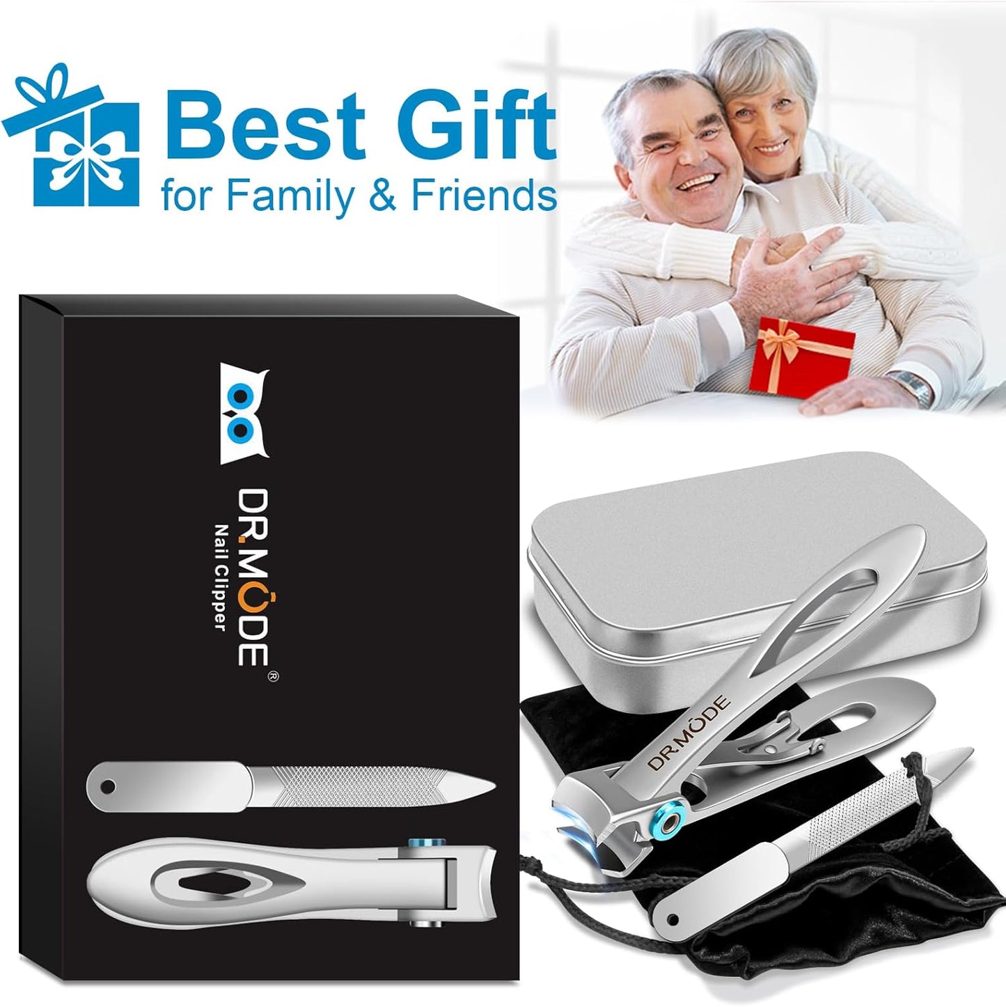 Nail Clippers for Men Thick Nails -DRMODE Heavy Duty Large Toenail Clippers for Thick Nails with Wide Jaw Opening, Ultra Sharp Stainless Steel Finger Nail Clippers Cutter for Tough Nail Seniors Adult