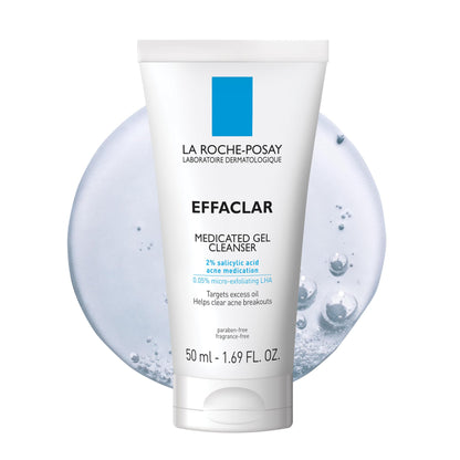 La Roche-Posay Acne Skin Care Set, Toleriane Double Repair Matte Moisturizer 75ml & Effaclar Medicated Gel Cleasner 100ml, Gel Moisturizer with Niacinamide & Acne Cleasner with Salicylic Acid
