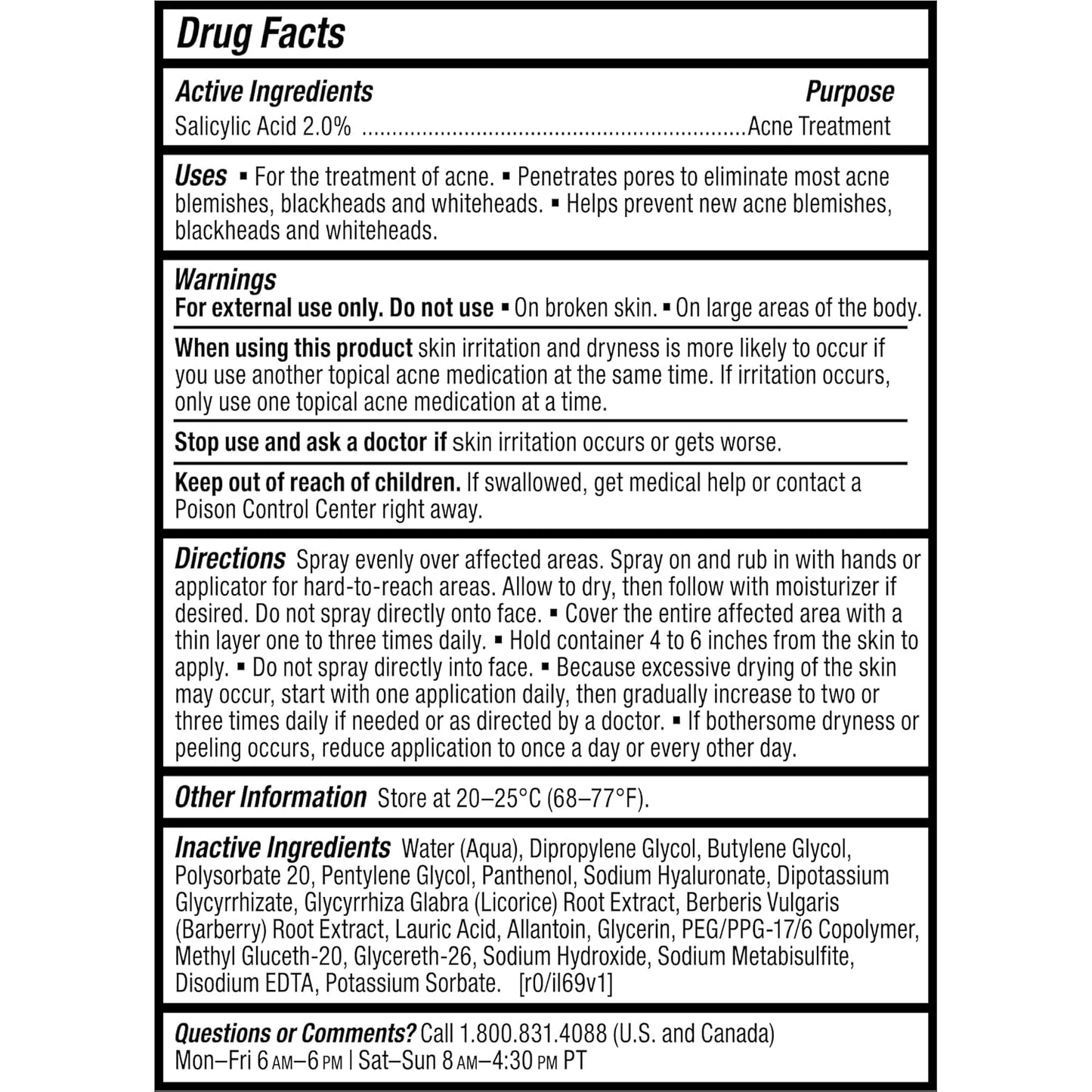 Paula's Choice CLEAR Back & Body Exfoliating Acne Spray, 2% BHA (Salicylic Acid) Treatment for Bacne, Blackheads & Blemishes, 4 Ounce