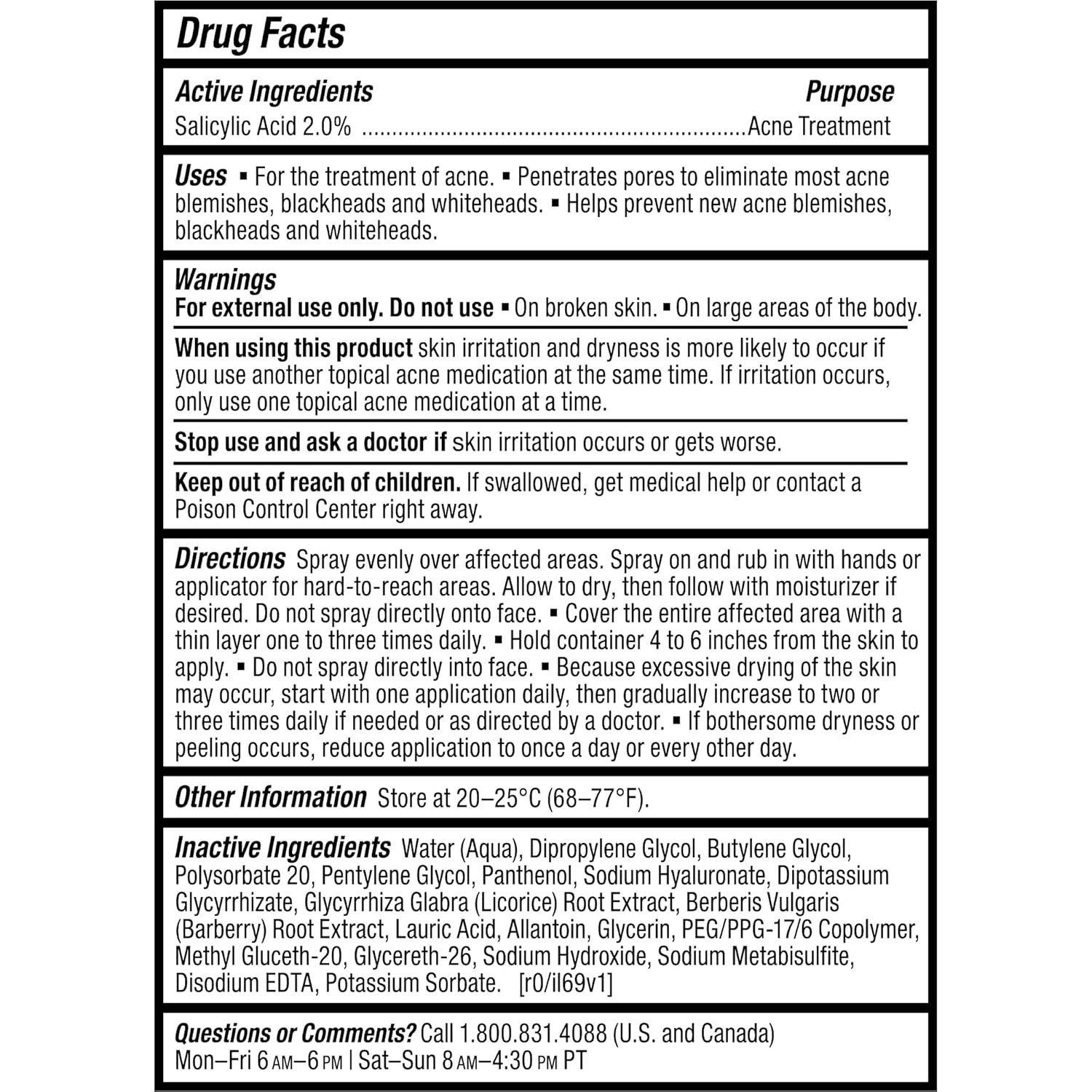 Paula's Choice CLEAR Back & Body Exfoliating Acne Spray, 2% BHA (Salicylic Acid) Treatment for Bacne, Blackheads & Blemishes, 4 Ounce