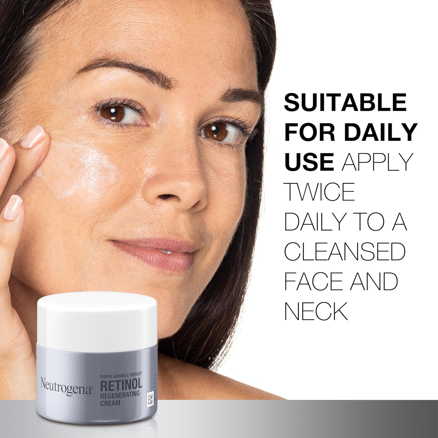 Neutrogena Rapid Wrinkle Repair Retinol Face Moisturizer, Daily Anti-Aging Face Cream with Retinol & Hyaluronic Acid to Fight Fine Lines, Wrinkles, & Dark Spots, 1.7 oz